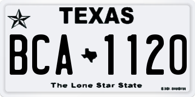 TX license plate BCA1120