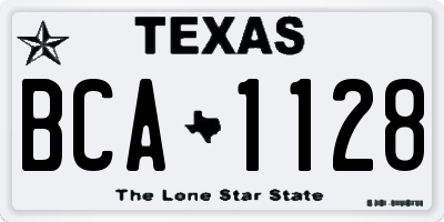 TX license plate BCA1128