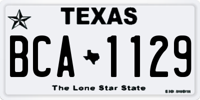 TX license plate BCA1129