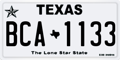 TX license plate BCA1133