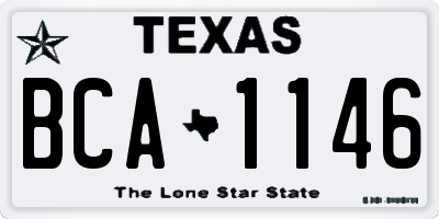 TX license plate BCA1146