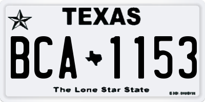 TX license plate BCA1153