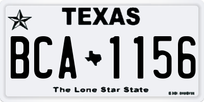 TX license plate BCA1156