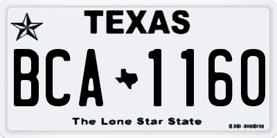 TX license plate BCA1160