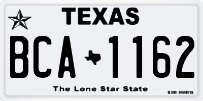 TX license plate BCA1162