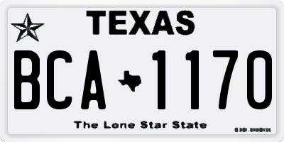 TX license plate BCA1170