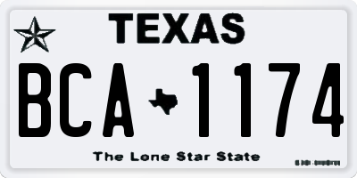 TX license plate BCA1174