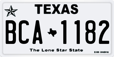 TX license plate BCA1182