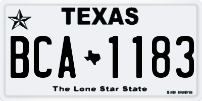TX license plate BCA1183