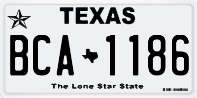 TX license plate BCA1186