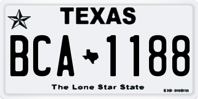TX license plate BCA1188
