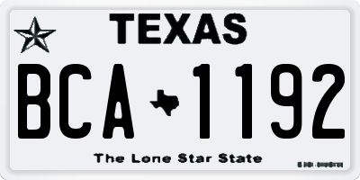 TX license plate BCA1192