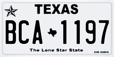 TX license plate BCA1197