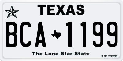 TX license plate BCA1199