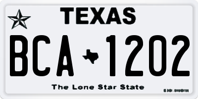 TX license plate BCA1202