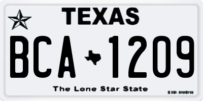 TX license plate BCA1209
