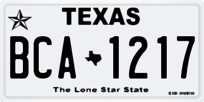 TX license plate BCA1217