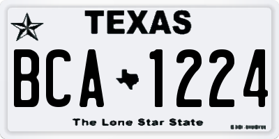 TX license plate BCA1224