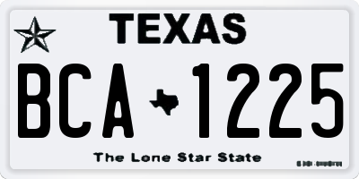 TX license plate BCA1225