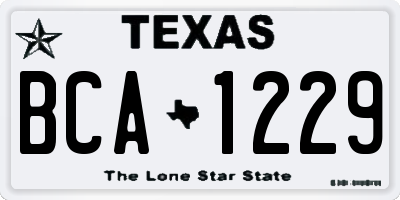 TX license plate BCA1229
