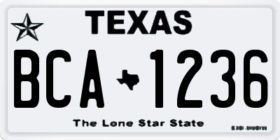 TX license plate BCA1236