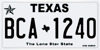 TX license plate BCA1240