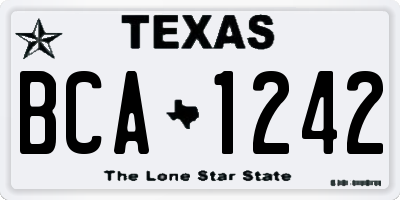 TX license plate BCA1242