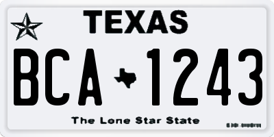 TX license plate BCA1243