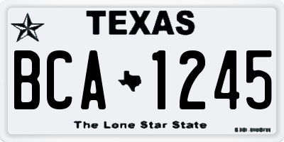 TX license plate BCA1245