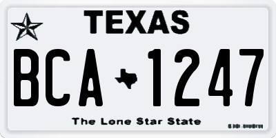TX license plate BCA1247