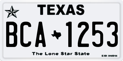 TX license plate BCA1253