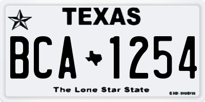 TX license plate BCA1254