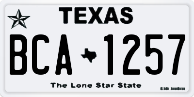 TX license plate BCA1257