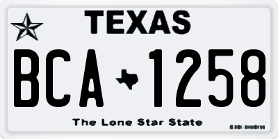 TX license plate BCA1258