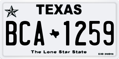 TX license plate BCA1259