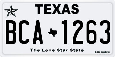 TX license plate BCA1263