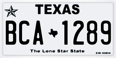 TX license plate BCA1289