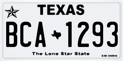 TX license plate BCA1293