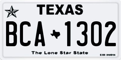 TX license plate BCA1302
