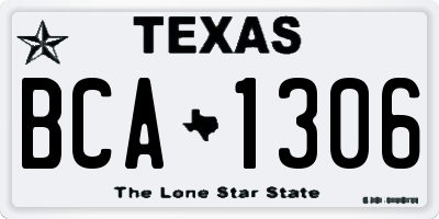 TX license plate BCA1306