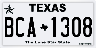 TX license plate BCA1308
