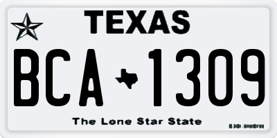 TX license plate BCA1309