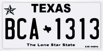 TX license plate BCA1313