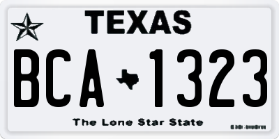 TX license plate BCA1323