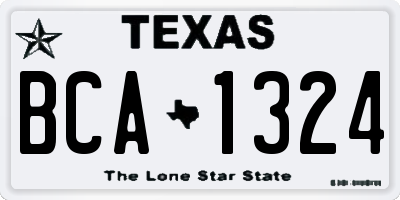 TX license plate BCA1324