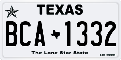 TX license plate BCA1332