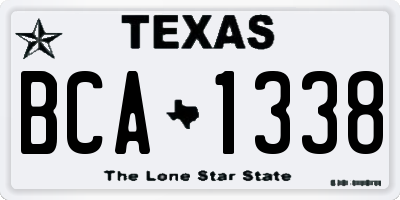 TX license plate BCA1338