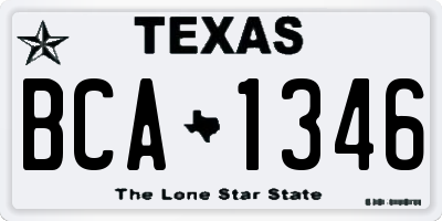 TX license plate BCA1346