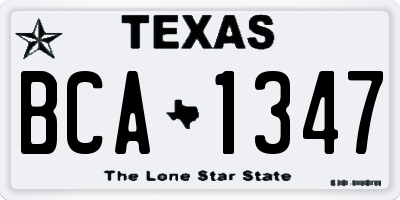 TX license plate BCA1347