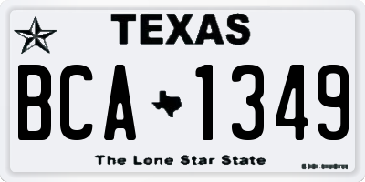 TX license plate BCA1349